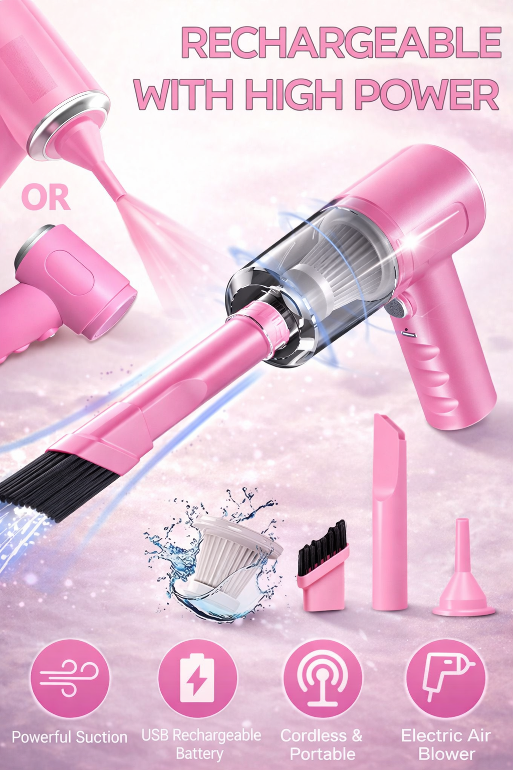 3-in-1 mini vacuum cleaner