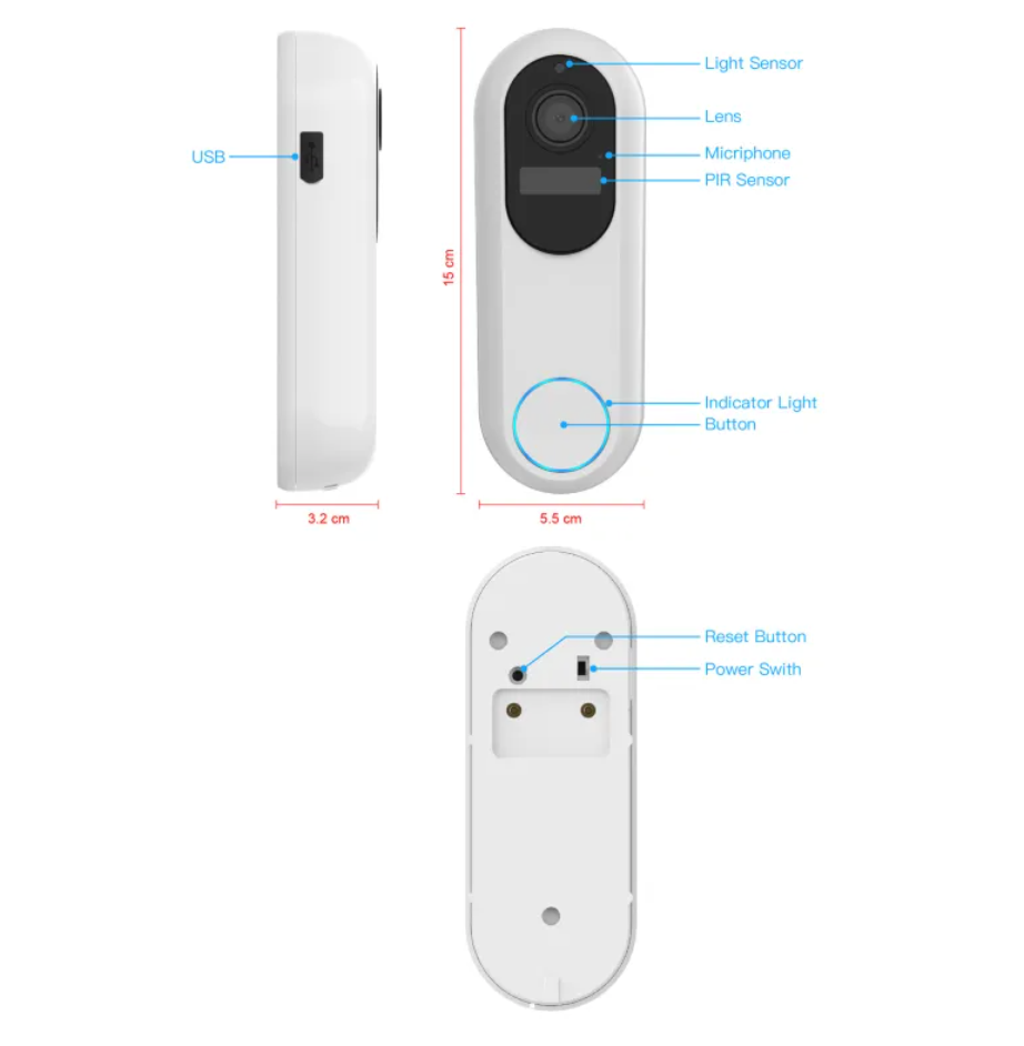 wireless smart video doorbell