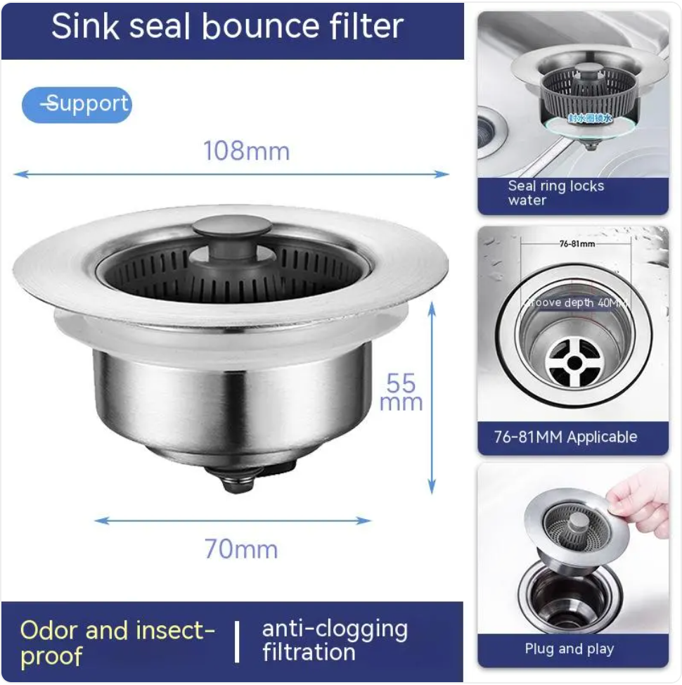stainless steel sink drain filter