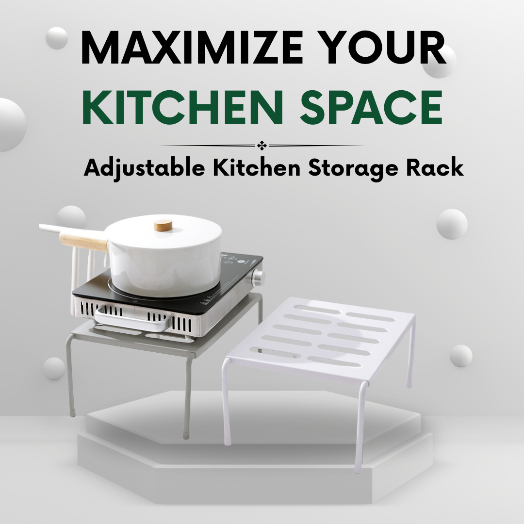 adjustable storage rack for kitchen organization