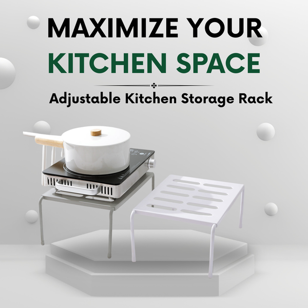 adjustable storage rack for kitchen organization